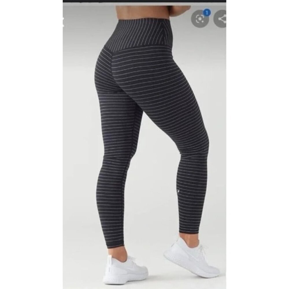 Glyder Black and White Striped Leggings